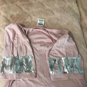 PINK Victoria's Secret Tops - PINK light pink tee with sequin detail size L PINK Victoria's Secret Tops - PINK light pink tee with sequin detail size L
